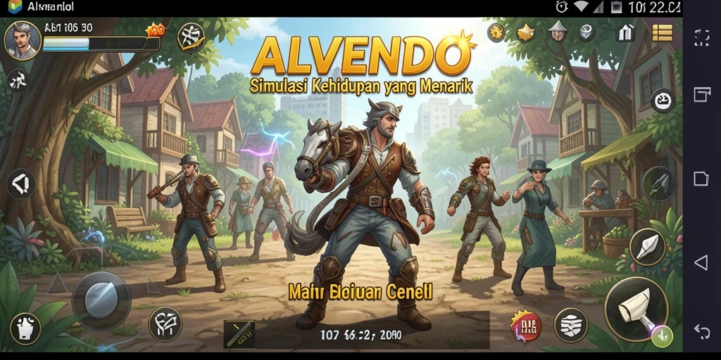 Tampilan gameplay menarik ALVENDO dalam simulasi kehidupan.