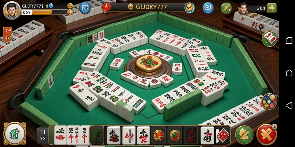 Tampilan gameplay GLORY777 yang menarik dan menantang dalam permainan Mahjong.
