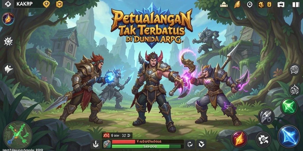 Screenshot menunjukkan aksi pertempuran seru dalam KAKRP dengan grafis yang menawan.