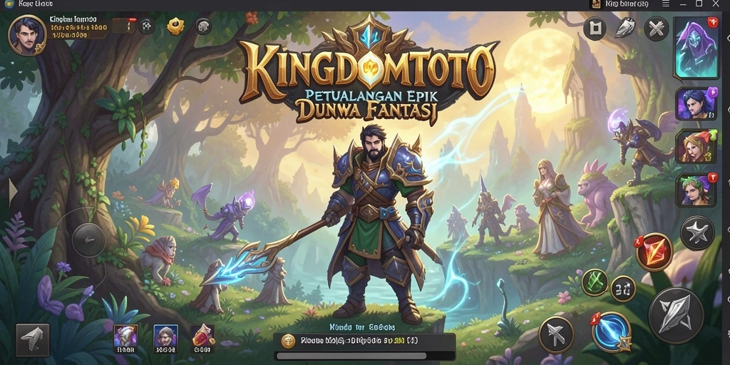 Tangkapan layar <strong>KINGDOMTOTO</strong> menampilkan aksi pertarungan seru dalam dunia fantasi.