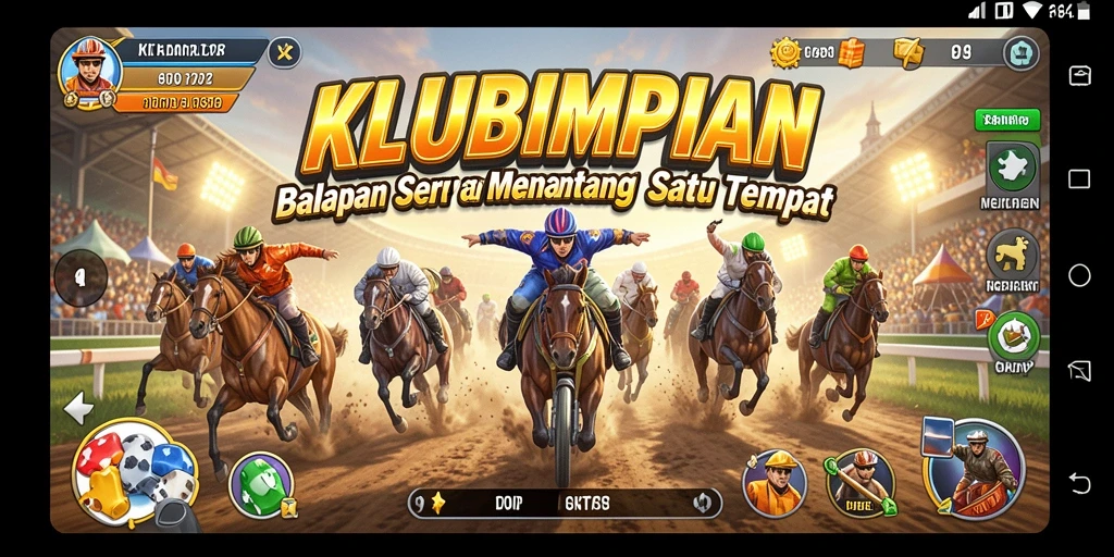 Screenshot KLUBIMPIAN menampilkan aksi balapan yang mendebarkan.