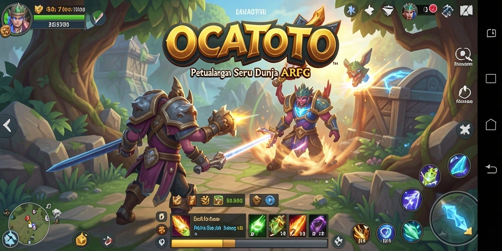 Tampilan gameplay seru dalam OCATOTO dengan aksi bertempur yang menantang.