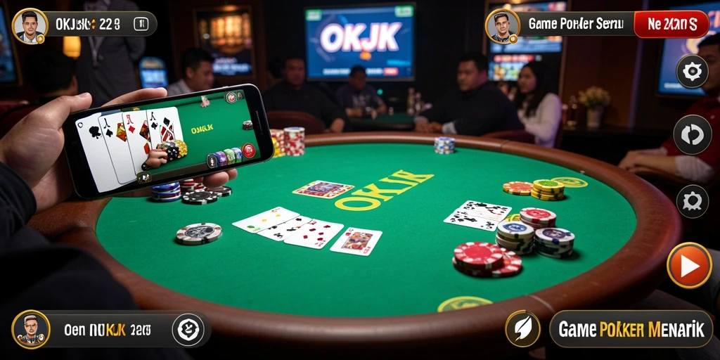 Tampilan menarik dari gameplay Poker di OKJK.