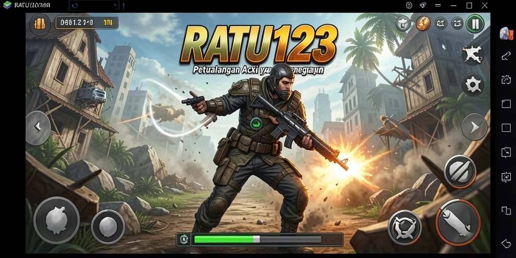 Tangkapan layar dari gameplay yang menegangkan di RATU123.
