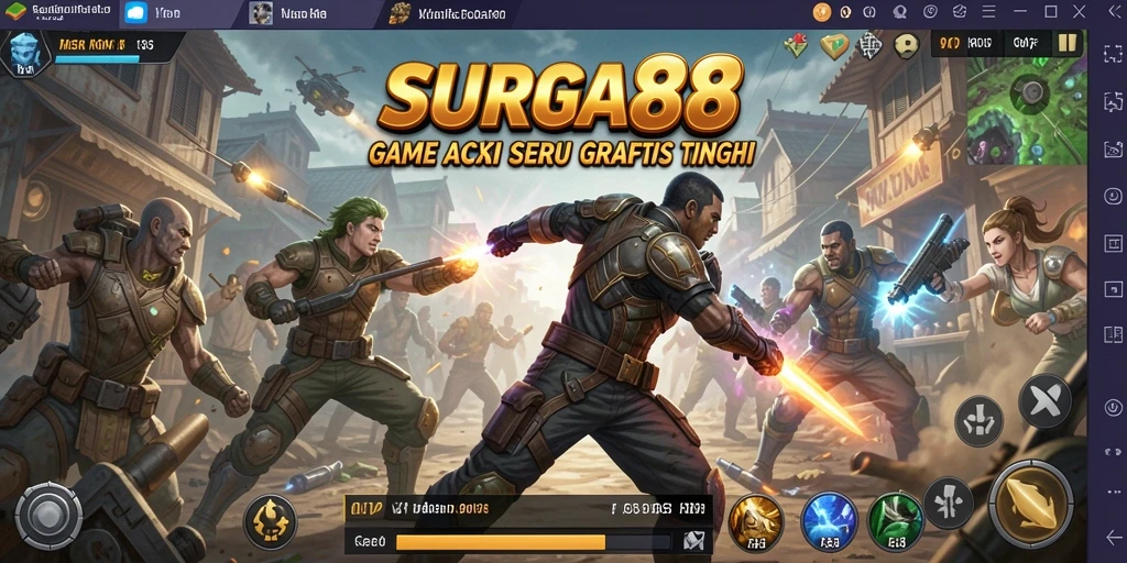 Tangkapan layar gameplay SURGA88 menampilkan aksi mendebarkan dalam pertempuran.