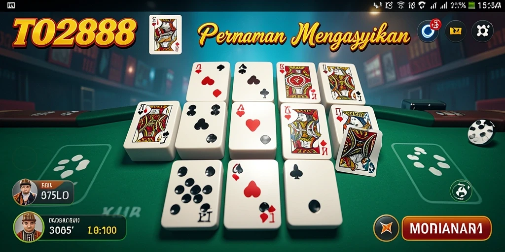 Tampilan gameplay seru dari TO288 saat bermain domino.