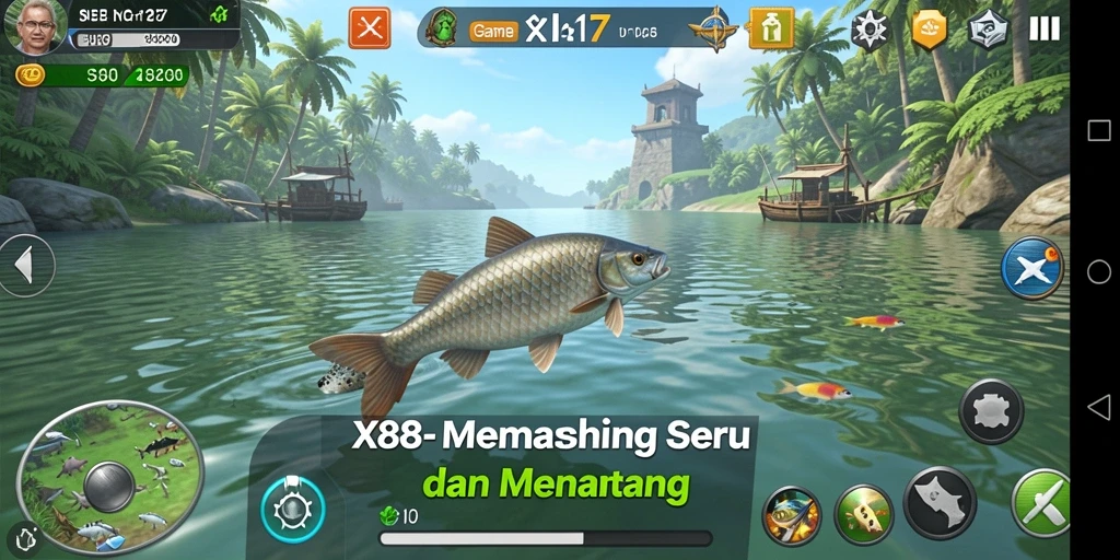Tampilan grafis menakjubkan saat memancing di X88.